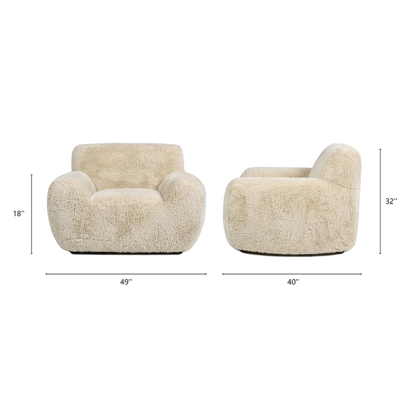 The Summit Armchair in Faux Shearling - THE RIVERMONT
